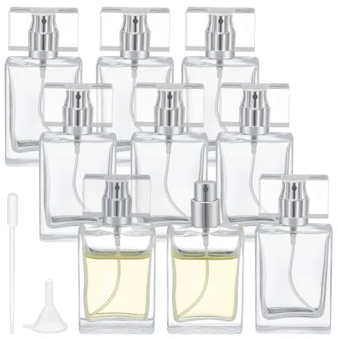 PH PandaHall 10pz Bottiglie di Profumo in Vetro Vuote 30ml Bottiglie Spray da Viaggio Ricaricabili Atomizzatore di Profumo Trasparente per Contenitore di Olio Essenziale da Viaggio