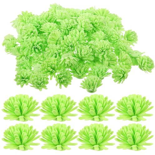Homoyoyo Difusores de Aceites Esenciales 100 Piezas Flores Artificiales de Crisantemo 5 Cm Color Verde Espuma PE para Aromaterapia en Hogar, Oficina y Dormitorio, Accesorio Práctico