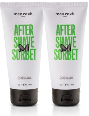 Men Rock After Shave Balm Sorbet Duo Pack for Men & Women – 2 × 100ml Fast Absorbing Body Balm for Ingrown Hair, Razor Bumps & Razor Burn – Relief After Shaving & Waxing – Fresh Melon Scent
