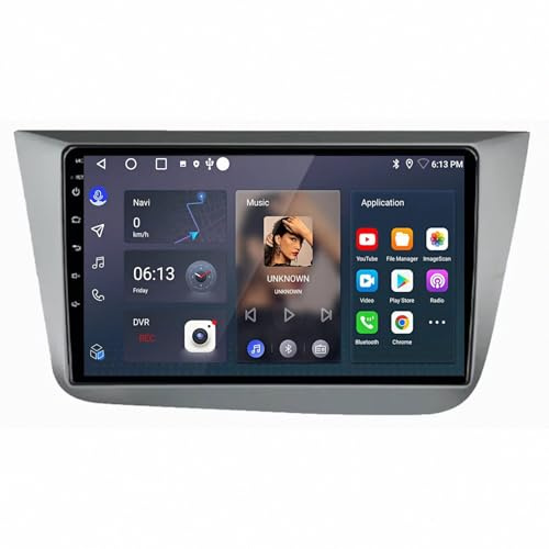 Carplay-Skärm för Seat Altea 2004-2015 Röststyrning, Gps-Navigering, Med Kamera, Dashcam, Wifi, Bluetooth Bilradio Stereo Gps Navi, 8 Kärna 6G＋128G