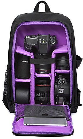 Huntvp Sac à Dos pour Appareil Photo Sac Caméra Etanche Sac à Rangement DSLR Housse en nylon Réflex Numériques Canon Nikon Sony Olympus Pentax