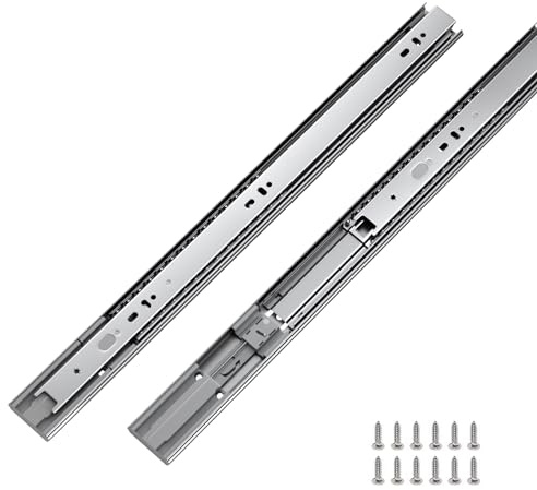 LONTAN 6 Pairs 22 Inch Soft Close Drawer Slides for Dresser - Heavy Duty Full Extension Drawer Slides Metal Ball Bearing Cabinet Slides Kitchen 100 LB Capacity