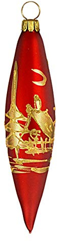 Christbaumschmuck aus Lauscha Olive Weihnachtszeit 4 Stück/Box