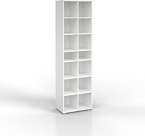 Vicco Schuhschrank Paris, Garderobenständer, Weiß, 52.4 x 183 cm 22 Fächer