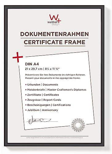 walther design Bilderrahmen schwarz 21 x 29,7 cm (DIN A4) 3er Pack, New Lifestyle Kunststoffrahmen KV130B3