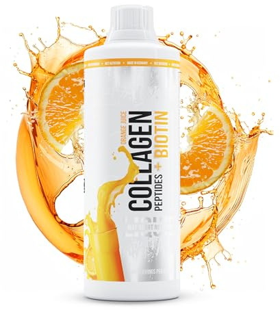 MST Collagen Peptides + Biotin 1L | 40 Portionen | Collagen Peptides | Biotin | Orangensaft schmecken |Zink |