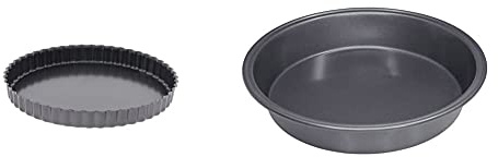 DE BUYER -4705.28 -tarte cannelee droite fond fixe ø28 & 4717.28 -moule a manque rond uni 28cm