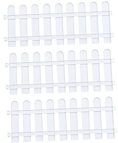 Angoily 5pcs Garden Picket Fence Edging Freestanding Fence Outdoor Garden Edge Border Plastic Border