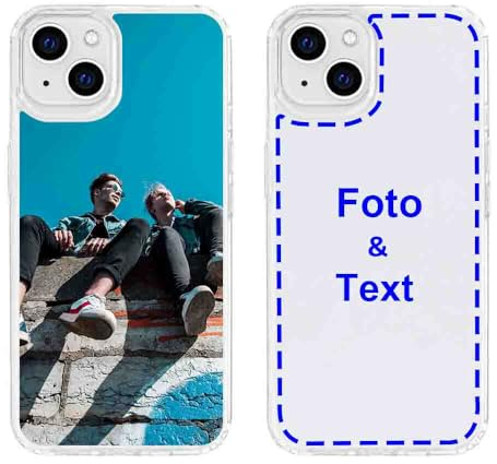 MXCUSTOM Personalisierte Handyhülle für Apple iPhone 13, Benutzerdefiniert Hülle mit Eigenem Foto Bild Text Individuelle Schutzhülle [Weicher Stoßfänger + Harter Rückseite] (CHT-CR-P1)