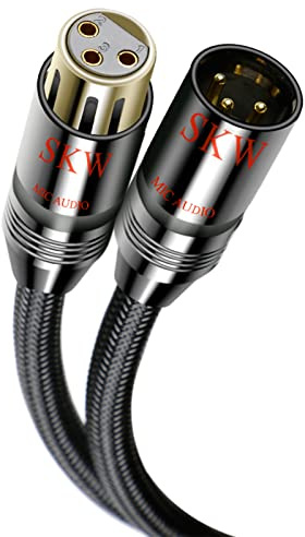 SKW Mikrofonkabel, XLR Stecker auf Buchse, 3-poliges symmetrisches XLR-Kabel für mixer, live broadcast, karaoke, sound card, Mischpult, Lautsprecher, outdoor performance(5m, 1pcs/set)