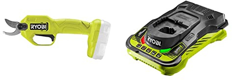 Ryobi RY18SCA-0 18V ONE+ Cordless Secateurs (Bare Tool) & RC18150 18V ONE+ Cordless 5.0A Battery Charger