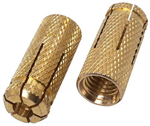 SKIR'CO (6 pz) Ancoraggi a goccia in ottone M12 x 38 mm, Manicotto per bulloni, Tasselli a parete di espansione, Ancoraggio per cemento muratura