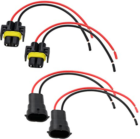 4 Stück 2-poliger Nebelscheinwerfer Kabelbaum für H8 / H9 / H11 / 880/881 Lampenfassung Glühbirnenfassung Kabelbaumbuchsen Plug-and-Play 15cm