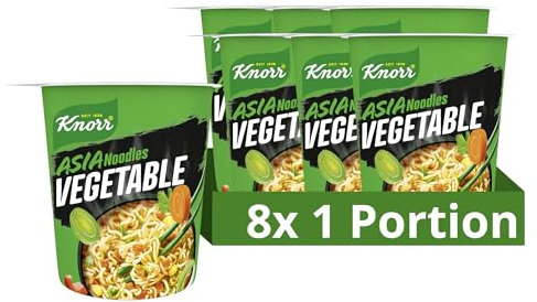 Knorr Instant Nudeln Vegetable Taste schnelles Nudelgericht fertig in nur 3 Minuten 8 x 65 g
