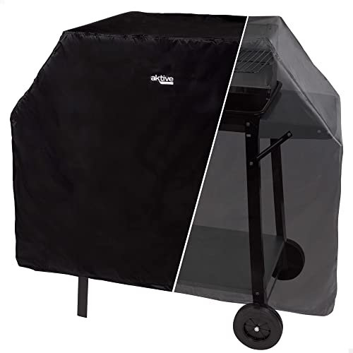 AKTIVE 61555 - Funda Barbacoa Exterior Impermeable, Reforzada y Ajustable, Material 100% poliéster, Medidas 142x60,5x120cm, Protección para Parrillas, Accesorios para barbacoas