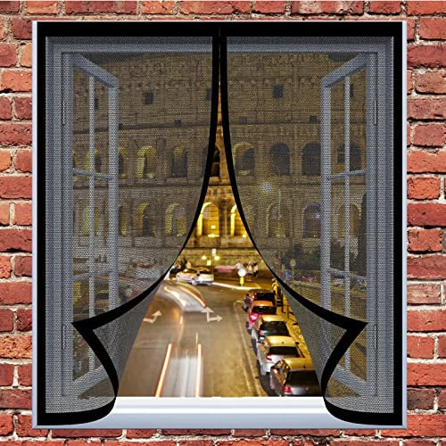 Fliegengitter Für Dachfenster 105 x 155 cm Fenster Mückengitter In Verschiedenen Größen Auswählbar Fenster-Fliegengitter Für Alle Fenster Bis, Schwarz