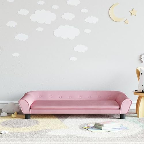 Homgoday Kindersofa Kindercouch Msinisofa Kindersessel Kindersofa Sofa Sessel Sitzmöbel Kinder Sofa für Kinderzimmer Kindermöbel Rosa 100x50x26 cm Samt