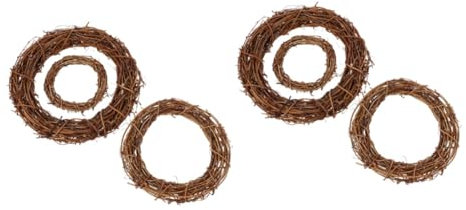Warmhm 6stücke Teiliges -Wreath Crafts Aus Natürlichem Rattan Für Weihnachtsdekoration Handgefertigte Hängende Kränze Für Rustikale Anlässe Und Bastelprojekte