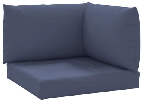 vidaXL Palettenkissen 3 STK., Sitzkissen mit Schaumstoff Hohlfasern, Kissen für Gartenmöbel Hocker Ottomanen, Rückenkissen, Marineblau Oxford-Gewebe