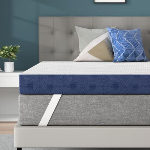 BedStory Topper 200x200cm, 10cm Höhe Matratzentopper aus Gel Memory Foam, H3&H4 atmungsaktiver Topper mit abnehmbarem Bezug für Mattress Boxspringbett Schlafsofa, Oeko-TEX Zertifiziert
