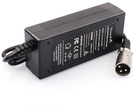24V Netzteil Ladegerät, 2A für 10AH Akkus/Electric Scooter/E-Bike/Wheelchair 3pin XLR Stecker für Sealed AGM Razor Jazzy Invacare Pronto M51 tdx 3 Sunrise Quickie Drive Medical Dalton Medical Netzteil