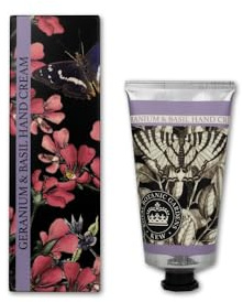 The English Soap Company Royal Botanical Gardens Kew Hand Cream Crema per le Mani Idratante per Uomini e Donne, Geranio e Basilico Profumo 75 ml