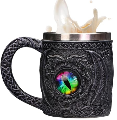 Boccale di birra in pietra | Boccale di birra medievale | Tazza da caffè con drago | Tazza da birra Dungeon per uomini, collezionisti di amanti del drago