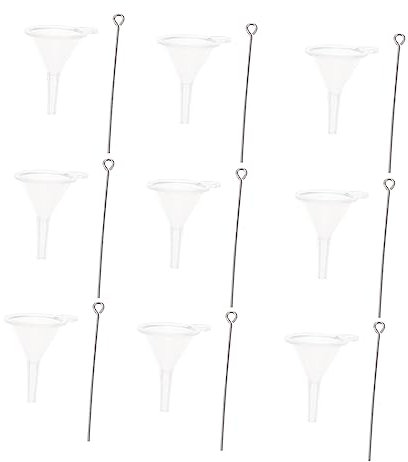 Ciieeo Lot de 10 Sets de Mini Entonnoirs à Cendres D'os en Plastique, Entonnoirs de Transfert de Parfum Multifonctions, Résistants et Compacts, pour Flacons et Bouteilles, Usage la Cuisine et DIY