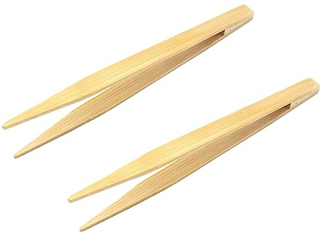 YARNOW 2piezas Pinzas De Bambú Antiestáticas para Reptiles Pinzas para Mascotas Alimentos