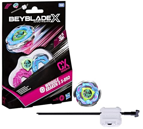 Beyblade X Wriggle Kraken S 3-85O CX-startpaketset med Takara Tomy-snurra av uthållighetstyp och avfyrare, stridssnurror, tävlingsleksaker, från 8 år