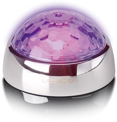 Lenco TTA-080SI - Schallplattengewicht - Auflagegewicht - Plattenspieler stabilisator mit RGB-Lichteffekten - 250g - mit Diskokugeleffekt - Silber