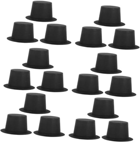 VICASKY 50stücke Mini-weihnachtsmütze aus Schwarz Zylinderhüte für Puppenhäuser Mini-hüte zum Basteln Weihnachtsdekoration Schneemannhut Partyzubehör Dekoration für Feiertage