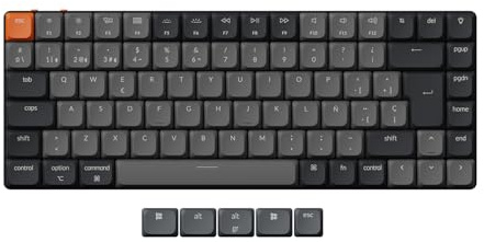 Keychron K3 QMK Teclado Mecánico Inalámbrico Ultradelgado, Diseño de 75%, Interruptores Rojos, Retroiluminación LED Blanca, Recargable, Bluetooth, para Mac/Windows/Linux, ES Layout - Versión 3