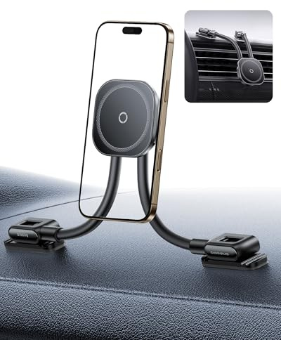 Baseus C03s Mobilhållare bil magnet magnetisk med 2 flexibla armar | Magsafe mobiltelefonhållare bil universell biltelefonhållare 20N kompatibel med iPhone Samsung