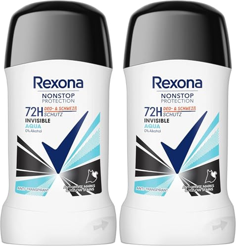 Rexona Nonstop Protection Déodorant anti-transpirant Invisible Aqua 50 ml (Lot de 2)