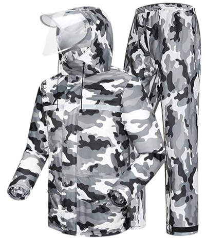 Regenanzug Herren Damen, Wasserdicht Regenbekleidung 2 Teilig Reflektierend Regenanzug Regenjacke Und Regenhose Outdoor Multifunktional Regenkombi, Für Wandern Fahrrad Motorrad Angeln, L-4XL
