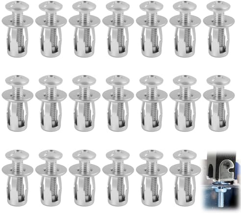 20 Pcs Tuercas de Pétalo M6 x 25, Tuercas de Expansión para Fijaciones en Pared Hueca, Acero Galvanizado Resistente a la Corrosión, Ideal para Uso en Paredes Finas y Suaves (M6 x 25)