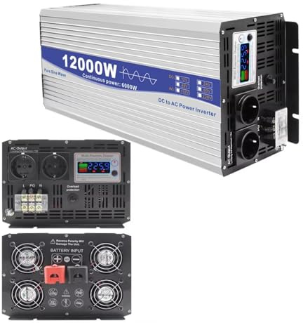 Convertisseur 12 V 24 V 48 V vers AC 220 V 230 V Convertisseur Puissance À Onde Sinusoïdale 6000 W 8000 W 12000 W Transformateur Voiture(EU-12000W-220V-60V)
