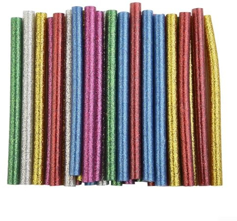 30 Stück farbiger Heißkleber mit Glitzer, geeignet für Holz, Kunststoff, Papier, Keramik und elektrische Reparaturen, schnell verfestigendes thermoplastisches Harz