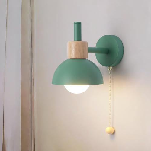 FUTOLKJHH Nordic Bathroom Wall Lamps with Pull Chain Switch Modern Vanity Wall Sconce Fixtures E26 Socket Mirror Wall Lights for Kitchen Living Room Hallway Cabinet Porch