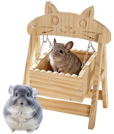 Hamsterstugor och gömställen, tuggbeständiga burleksaker för små djur - gömställe och hängmatta för gnagare - för mus, hamster, chinchilla, iller, kanin - gömningsaktiviteter