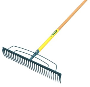 Râteau à Gazon Duopro 30 Dents – sans Manche – Largeur 56 cm – Outil 2-en-1 pour Ratisser et Niveler – Dents Renforcées Twistées et Arceaux Anti-Débordement