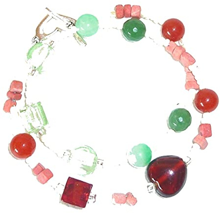 SSH-Design - Wickelarmband - rot & mintgrün -