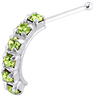Monster Piercing | 925 Sterling Silber | Nasenpiercing Nasenstecker Stud | Hochwertige Strasssteine | Stabstärke: 22G (0,6 mm) | Stablänge: 6mm | Hypoallergen