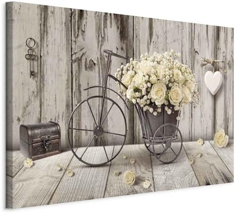 murando - Leinwandbild Holz Optik Rose, 120x80 cm, 1-teilig, Schlafzimmer | Hochwertige Leinwand, sofort aufhängbar, ideal fürs Wohn- oder Schlafzimmer, wasserfest und lichtecht, langlebig, stilvoll