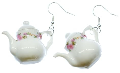 Boucles d'oreille cintre pot Miniblings théière café soucoupes service de potelés - Bijoux Fashion main argenté Boucles d'oreille