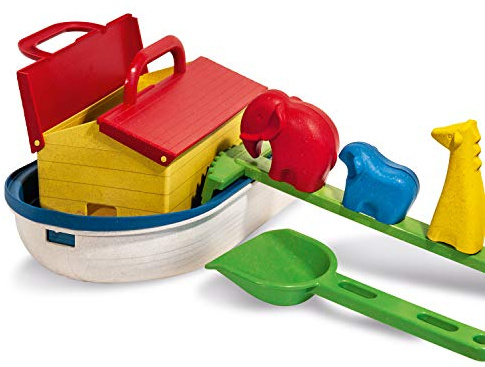 Anbac Arca - Juguete Antibacteriano para niños a Partir de 1 año, 13 Piezas, Juguete para Exteriores para el jardín y Caja de Arena, Incluye colador, Molde, Pala, rastrillo y Asas de Transporte para