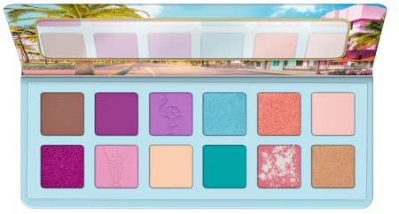 essence welcome to MIAMI eyeshadow palette, Lidschatten, Mehrfarbig, 12 Farben, farbintensiv, metallisch, matt, vegan, ohne Mikroplastikpartikel, Nanopartikel frei, ohne Parfüm, 1er Pack (13.2g)