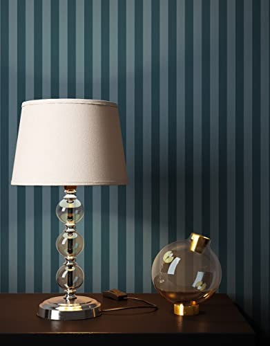 Newroom Tapete Blau Vlies Streifen - Landhaus Blockstreifen Modern für Wohnzimmer Schlafzimmer Flur