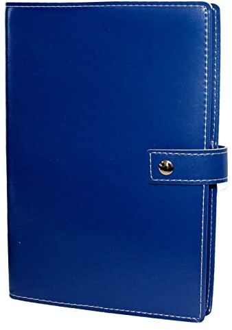 Tradineur A-Z List téléphonique avec couverture en cuir, répertoire téléphonique, carnet d'adresses, index alphabétique, fermeture à broche, 22 x 15 cm, couleur aléatoire